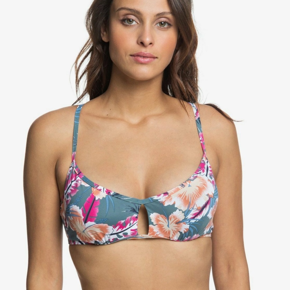 Roxy womens Floral Bikini Top size small